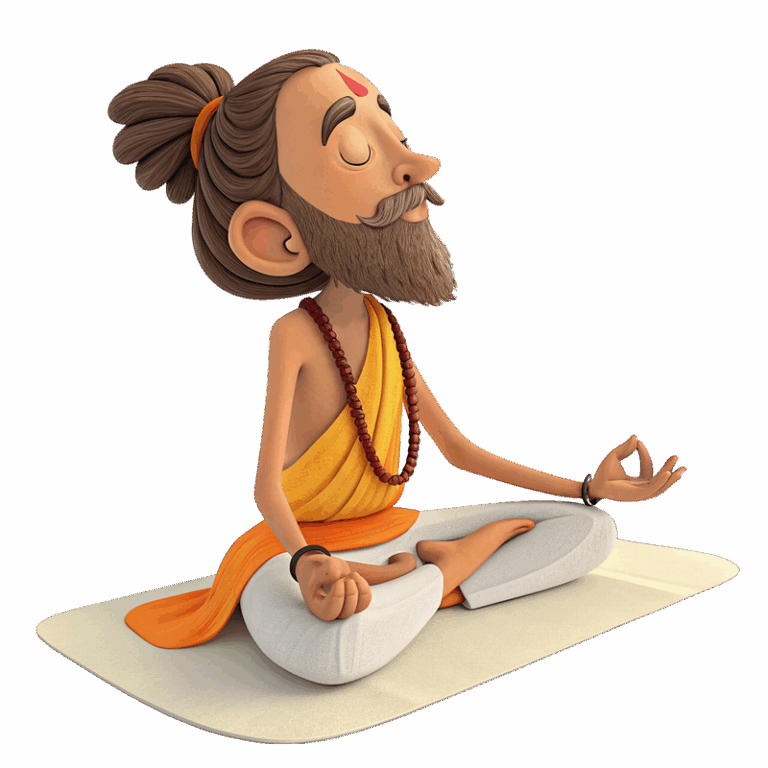 Illustration eines meditierenden Yogis als Symbol für SEO für Yoga-Studios