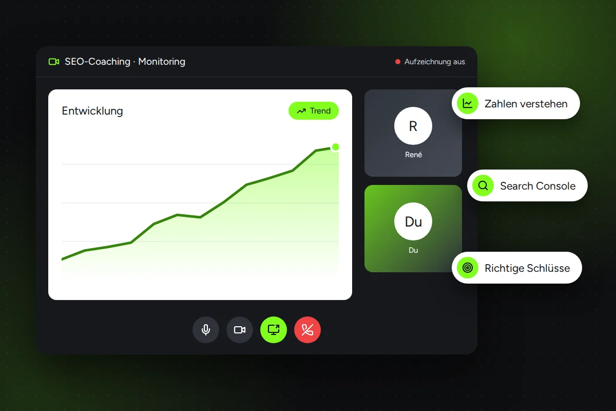 Monitoring-Coaching per Videocall: Entwicklung der Sichtbarkeit verstehen und auswerten